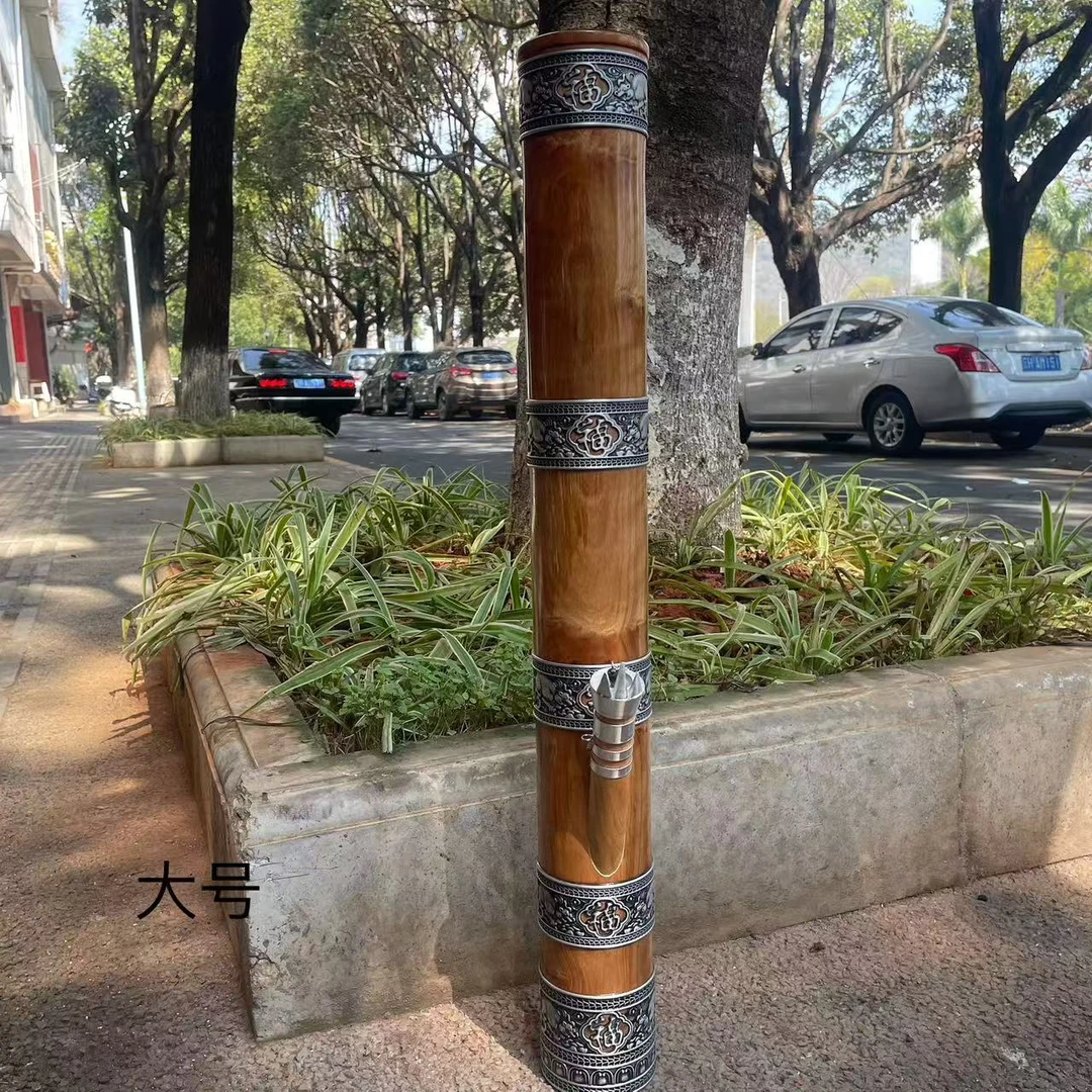 黄金樟木大号复古箍边【云南特色高端水烟筒】工艺品