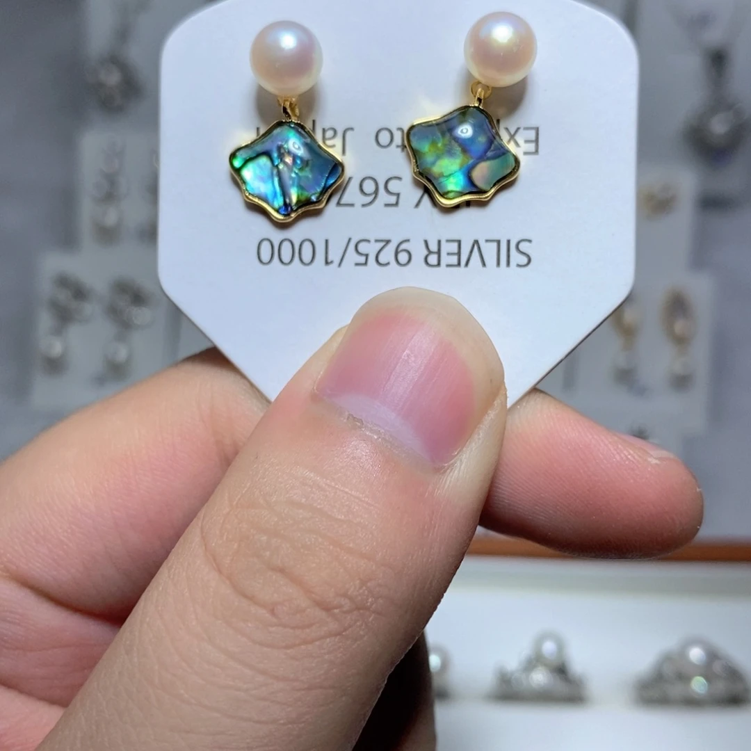 耳饰淡水珍珠银S925镶嵌