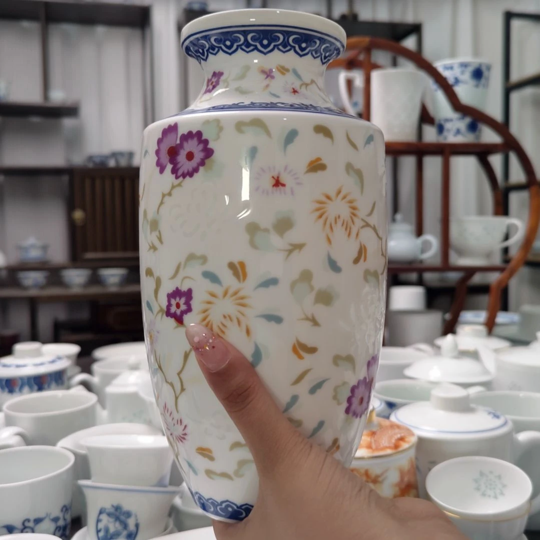 瓷蝶恋花花瓶一个景德镇