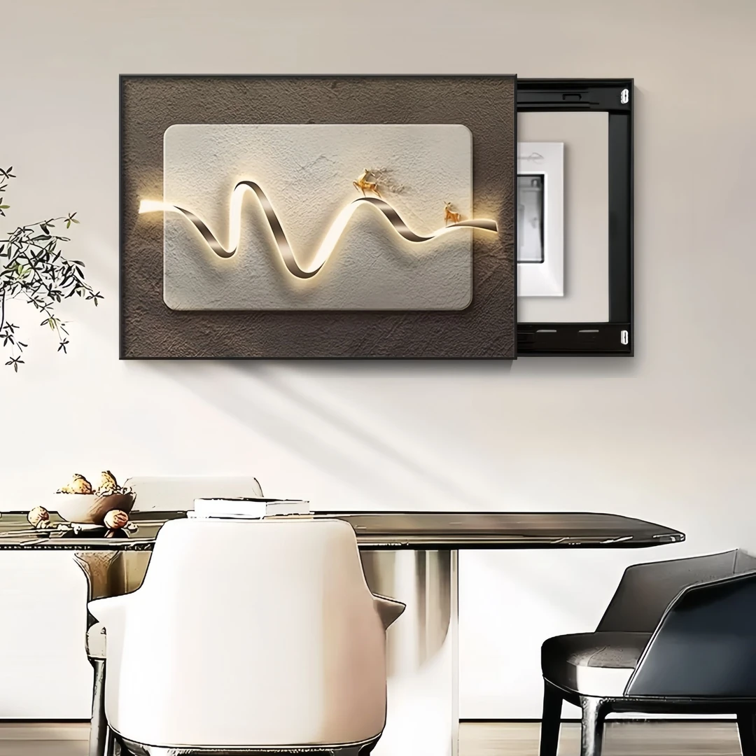 意式极简电表箱装饰画简约轻奢餐厅配电箱画弱电闸盒开关遮挡挂画