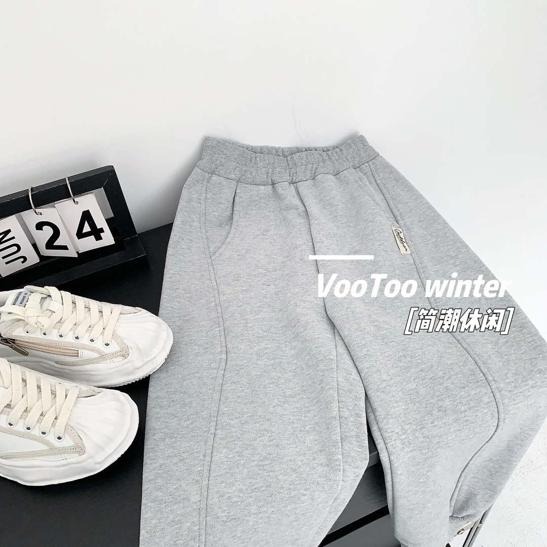 44M84335大童一体绒休闲裤