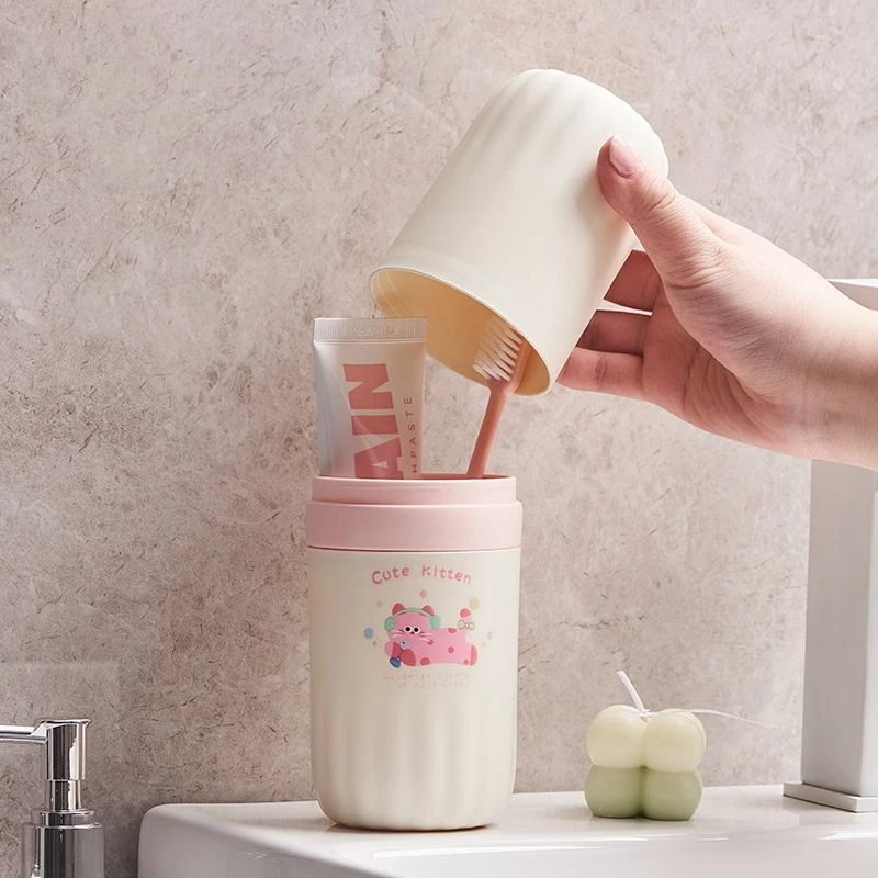 旅行牙具收纳盒外出漱口杯牙刷牙膏收纳便携式牙具盒宿舍洗漱杯yw