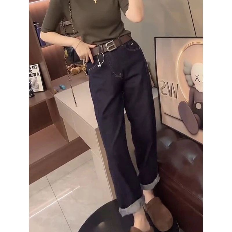 梨形身材穿搭高腰宽松哈伦老爹裤女2025秋季新爆款直筒阔腿牛仔裤