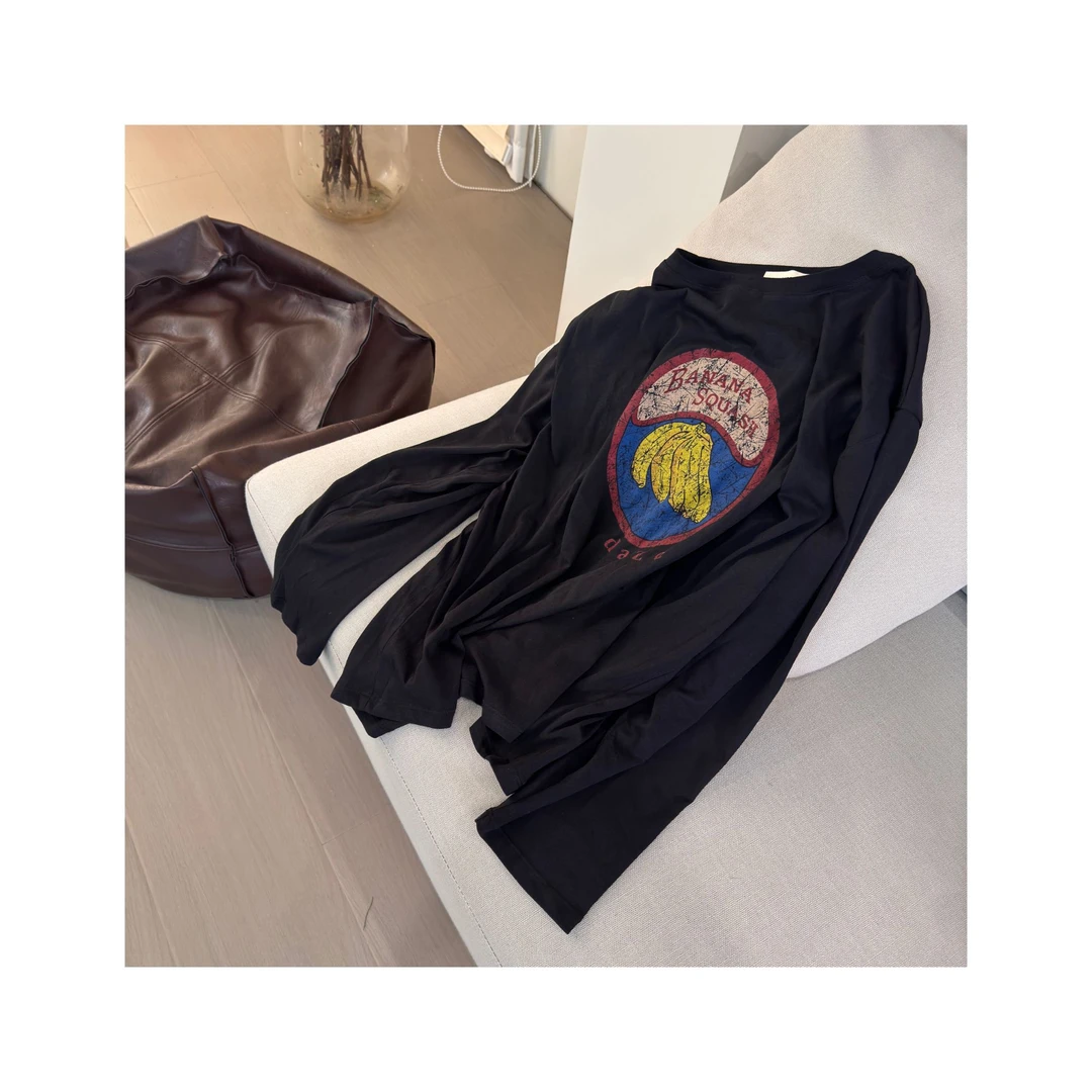 韩韩复古香蕉长袖Tee（no退no换）