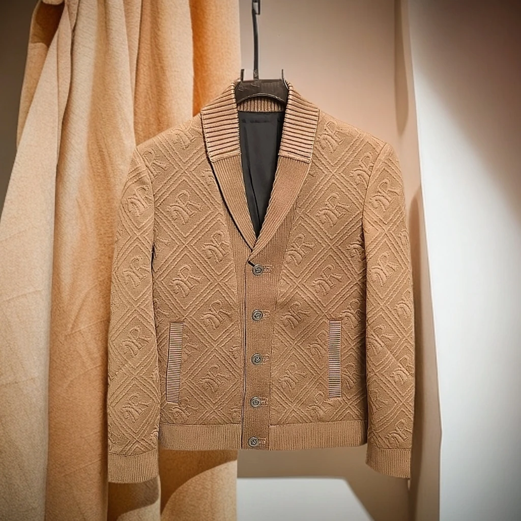 0585男士大高货针织时尚定制青果领外套