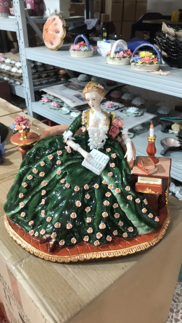 蓬帕杜夫人中古 有标 大型瓷偶 纯手工 不退不换