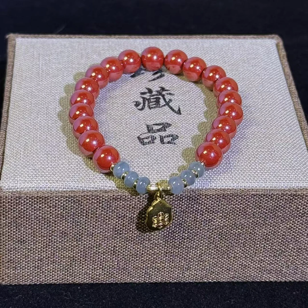 含辰砂工艺品新中式帝王砂拼蓝水女士气质手链 多样性发一SL096