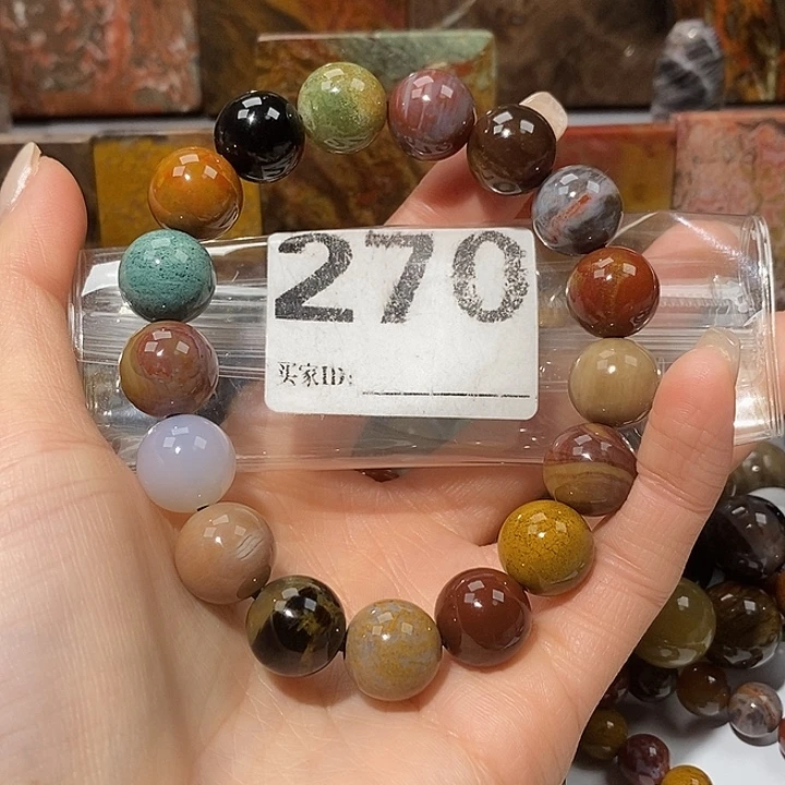 硅化玉未镶嵌天然北票树化玉手串13