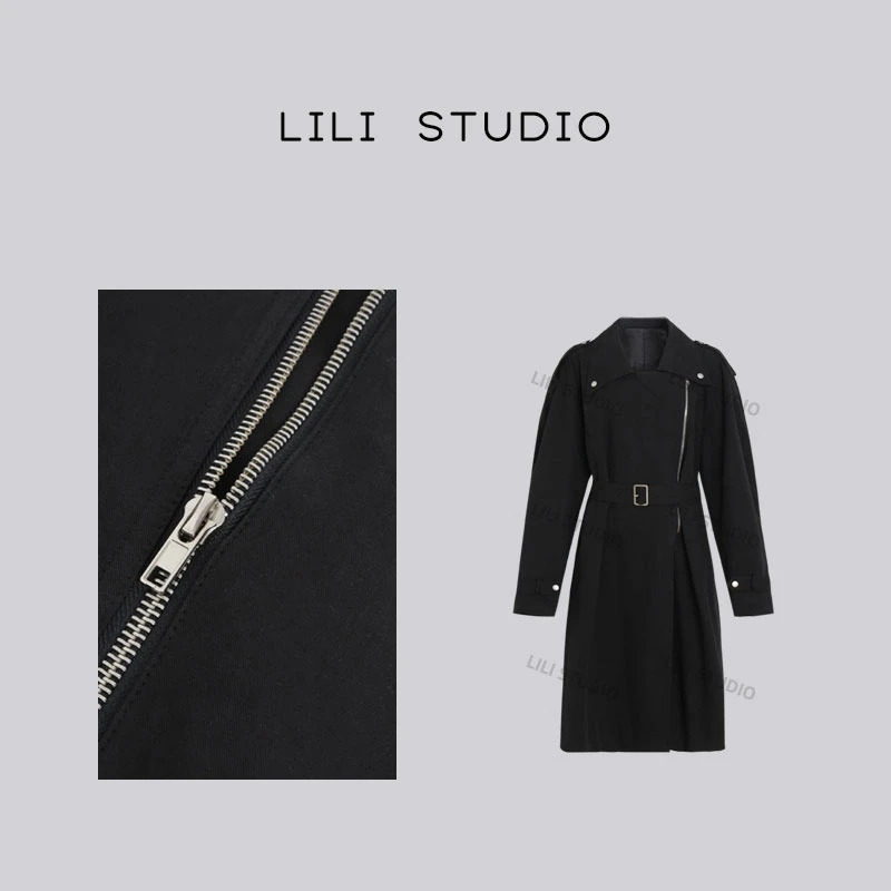 「暮色旅人」不理理秋季新款女装宽松大版风衣外套女