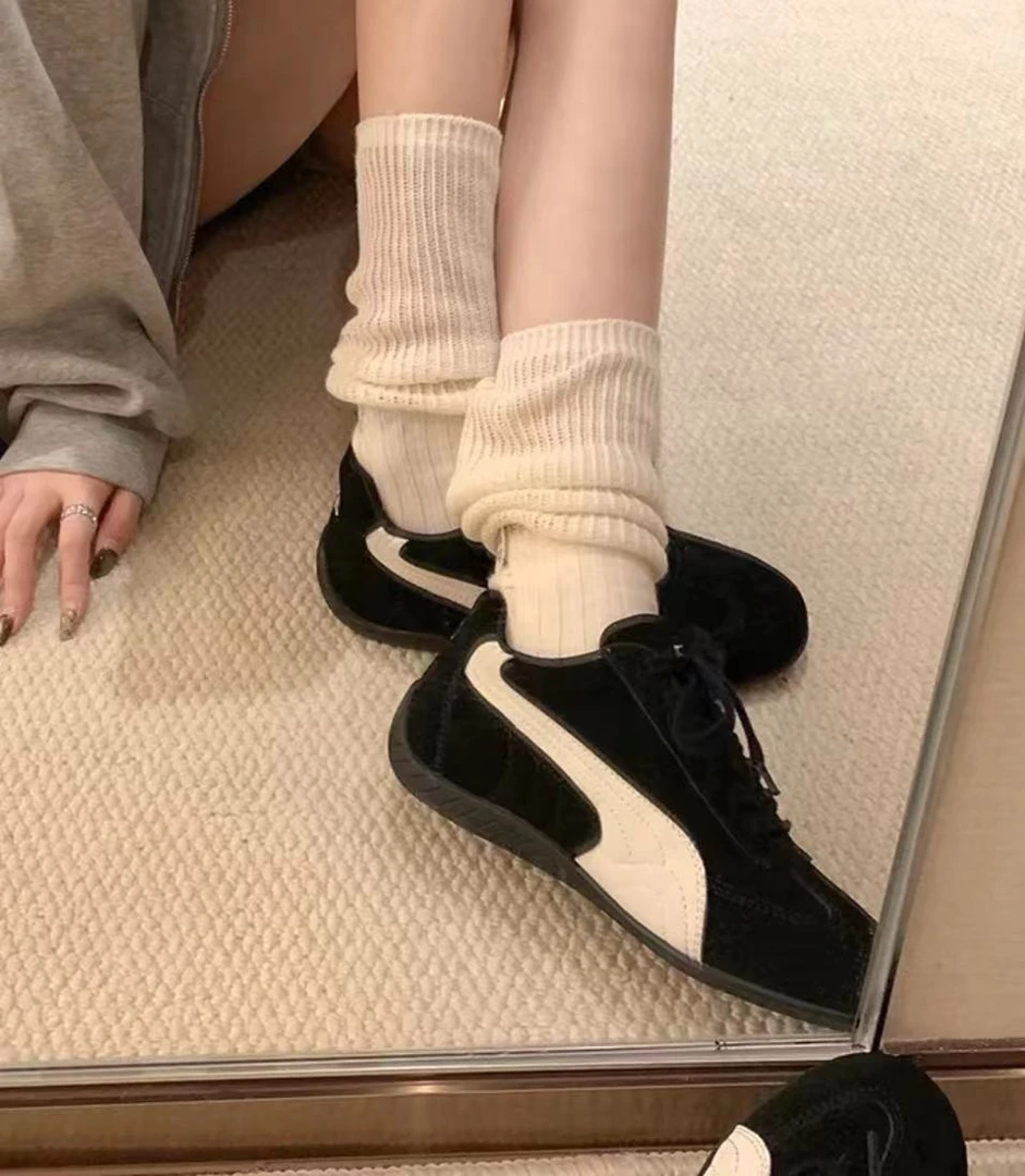 DZG（1937#）复古撞色拼接平底休闲德训鞋【福福】