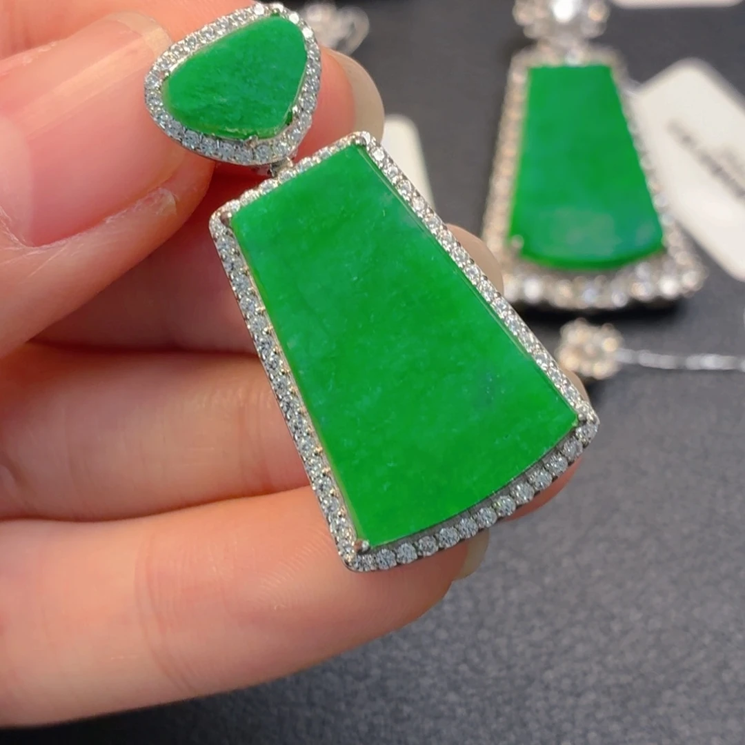 翡翠银S925镶嵌吊坠(不含链)