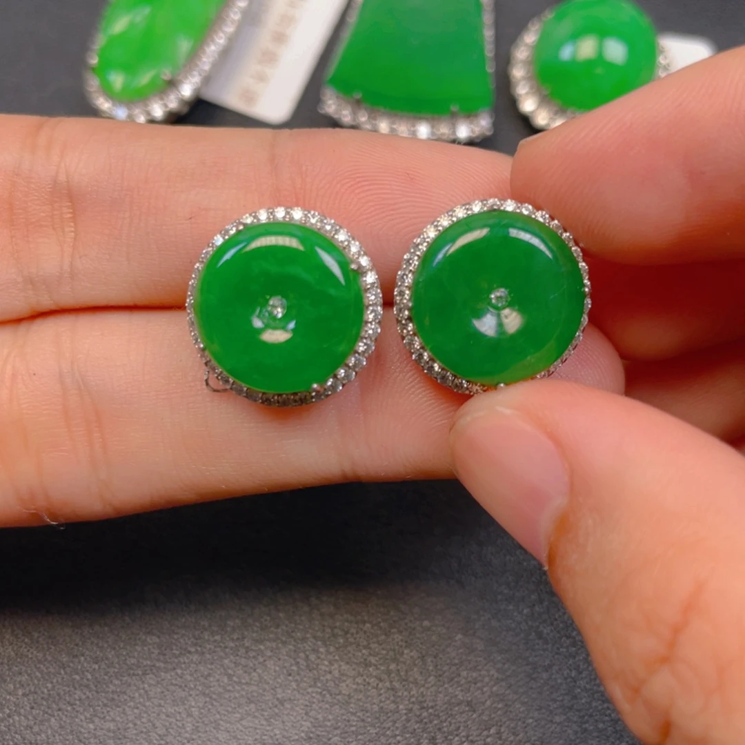 翡翠银S925镶嵌吊坠(不含链)