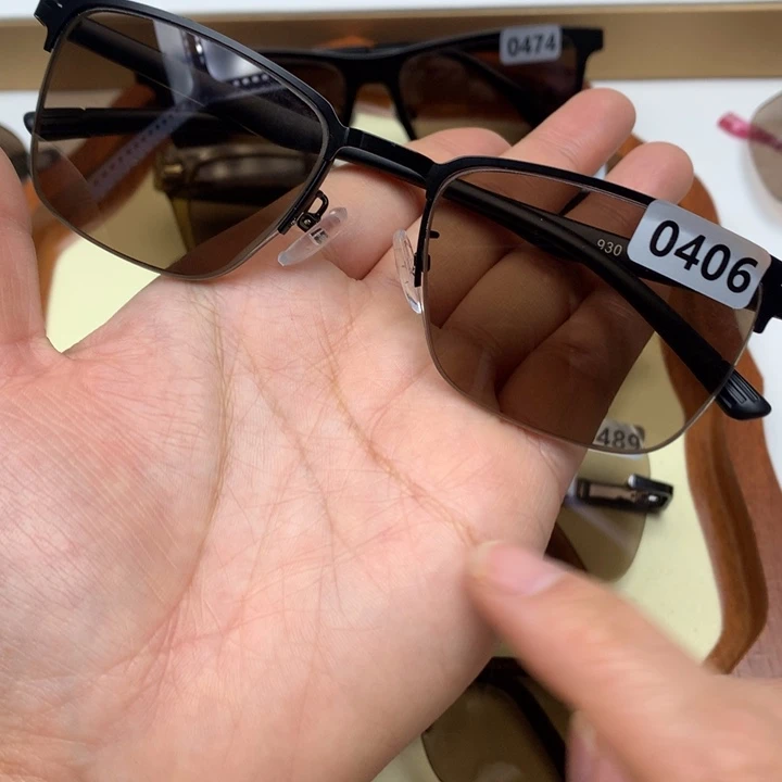 一体款半框茶水晶0406