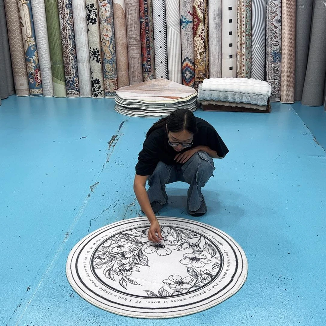 混纺加厚棉布底仿羊绒直径一米圆全新特价福利