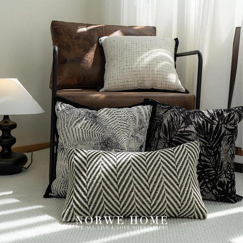 抱枕样板间软装高级感枕套酒店腰枕意式轻奢大马士革沙发靠枕靠垫