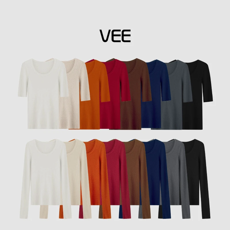 VEE【保温衫】【专属】#多色多领型可选#黑科技温控针织打底衫显瘦