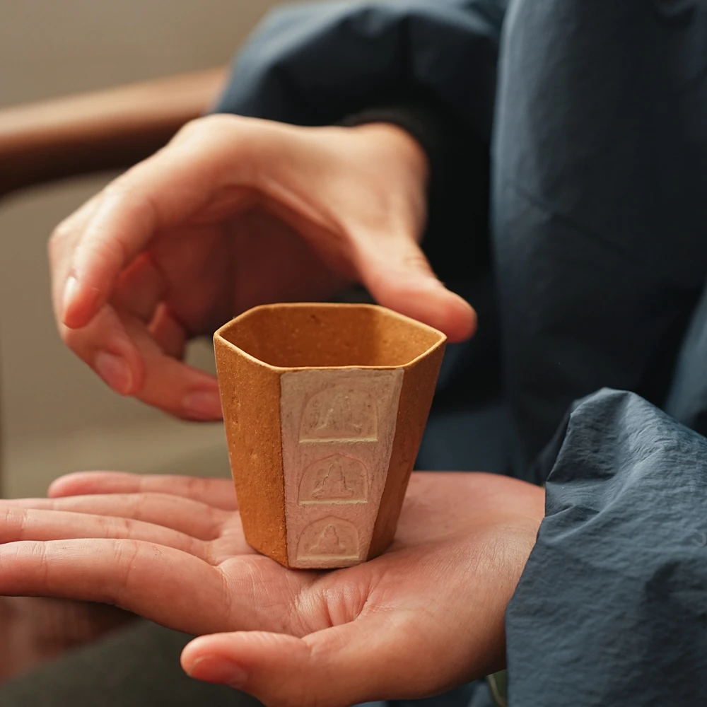 树见造物×三廖堂丨《万佛六方杯》紫砂 茶杯 中式小杯 主人杯