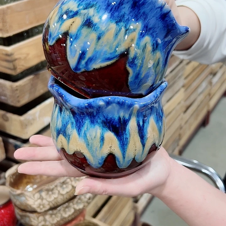 有孔.凑满10元发货多肉陶瓷花盆！