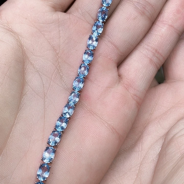 托帕石手链银S925镶嵌