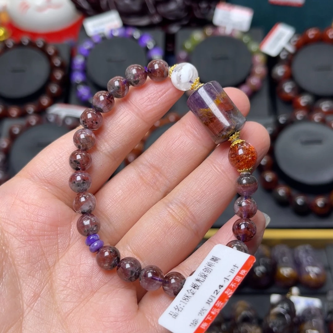 18K金镶嵌水晶手链极光原创单圈