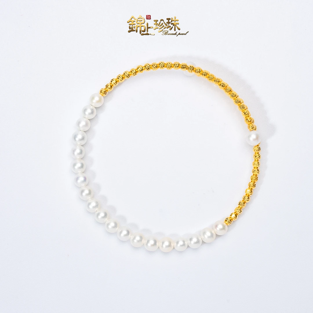 【锦上】“月半弯”4-5mm淡水有核极强光珍珠手镯QS99801SZ00330