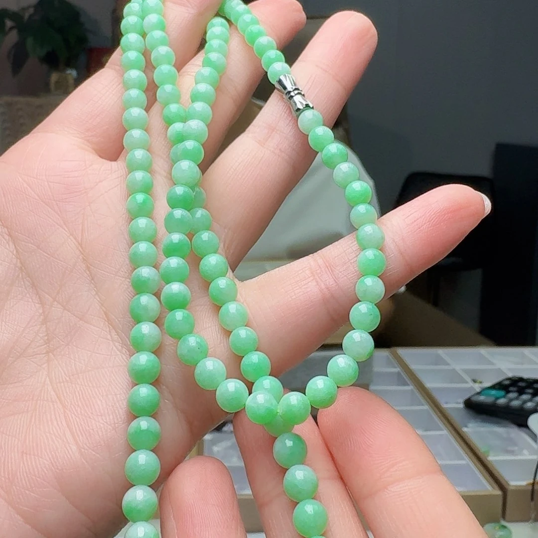翡翠未镶嵌项链天然