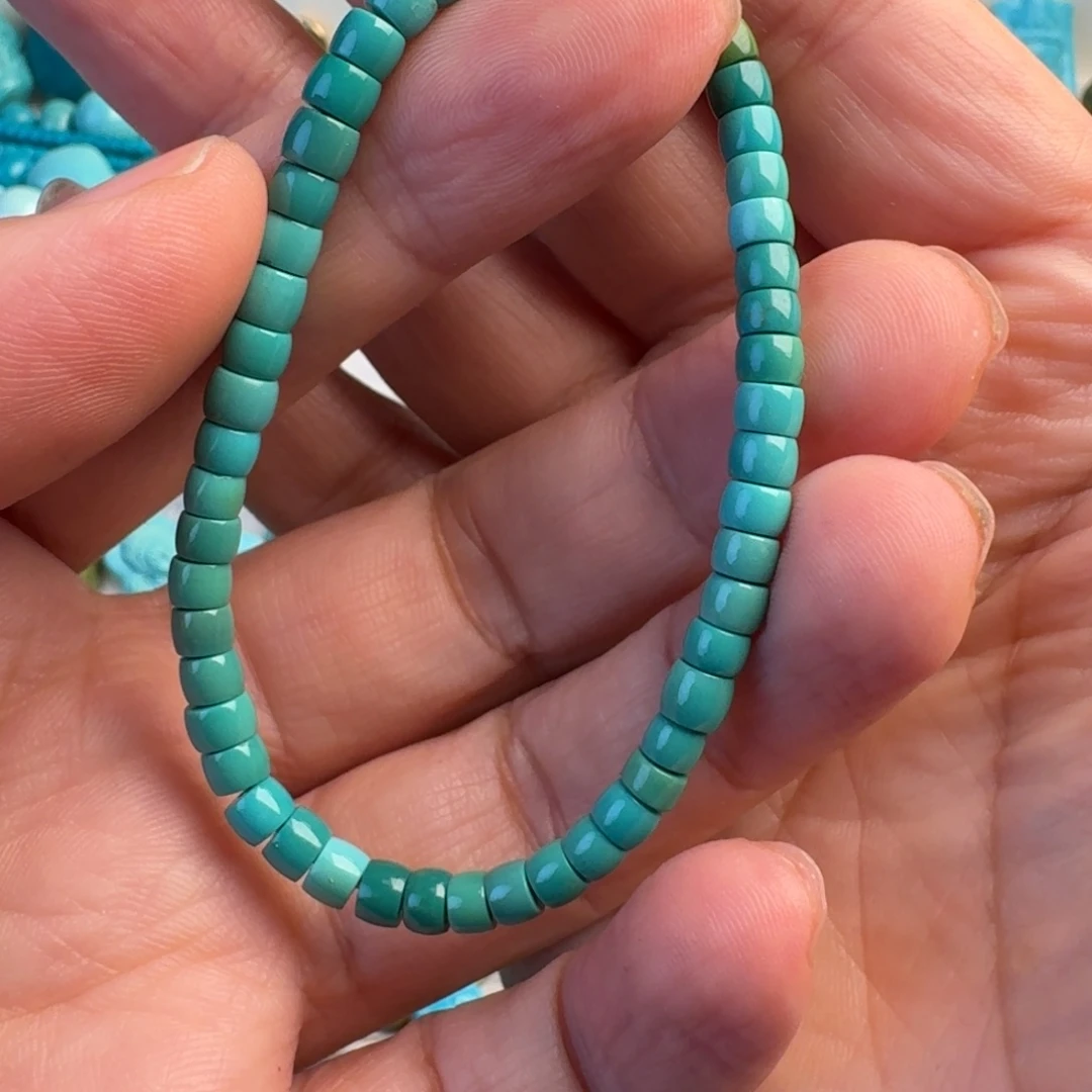 绿松石未镶嵌耳饰