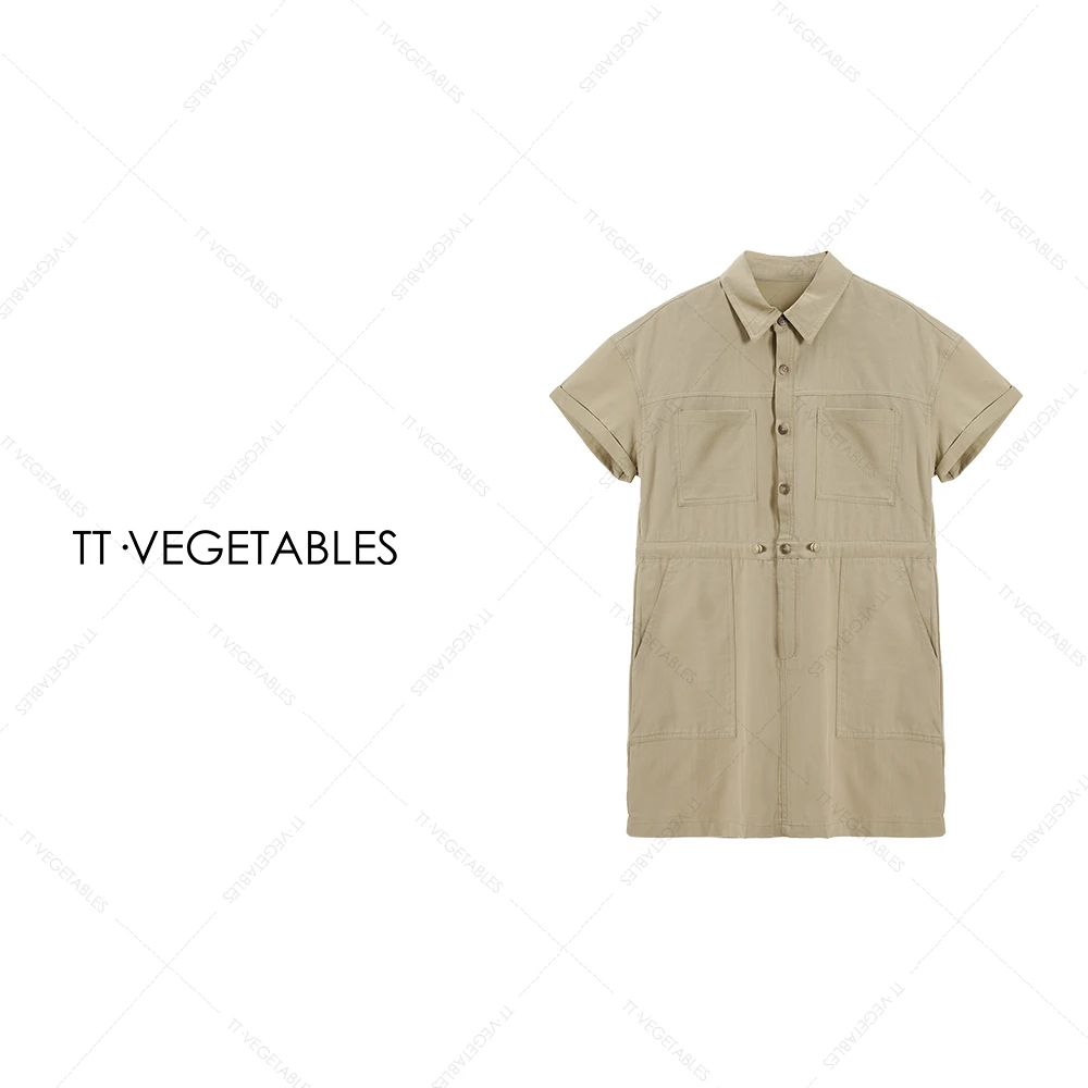 TTVEGETABLES【序白】工装风立领上衣外套无袖纯色马夹512145