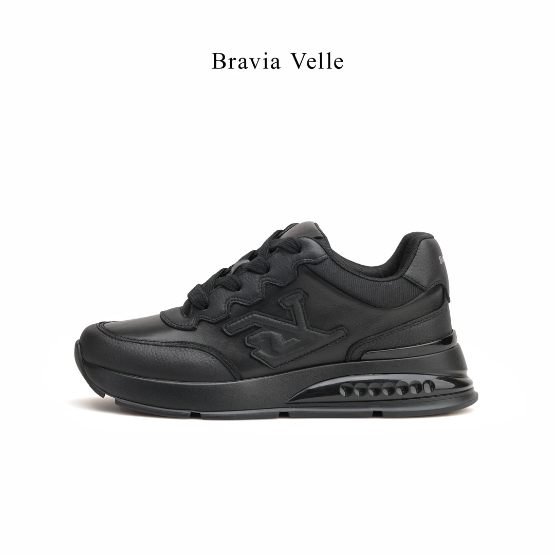 Bravia Velle秋冬男子舒适时尚百搭潮流运动休闲跑步真皮潮款男鞋