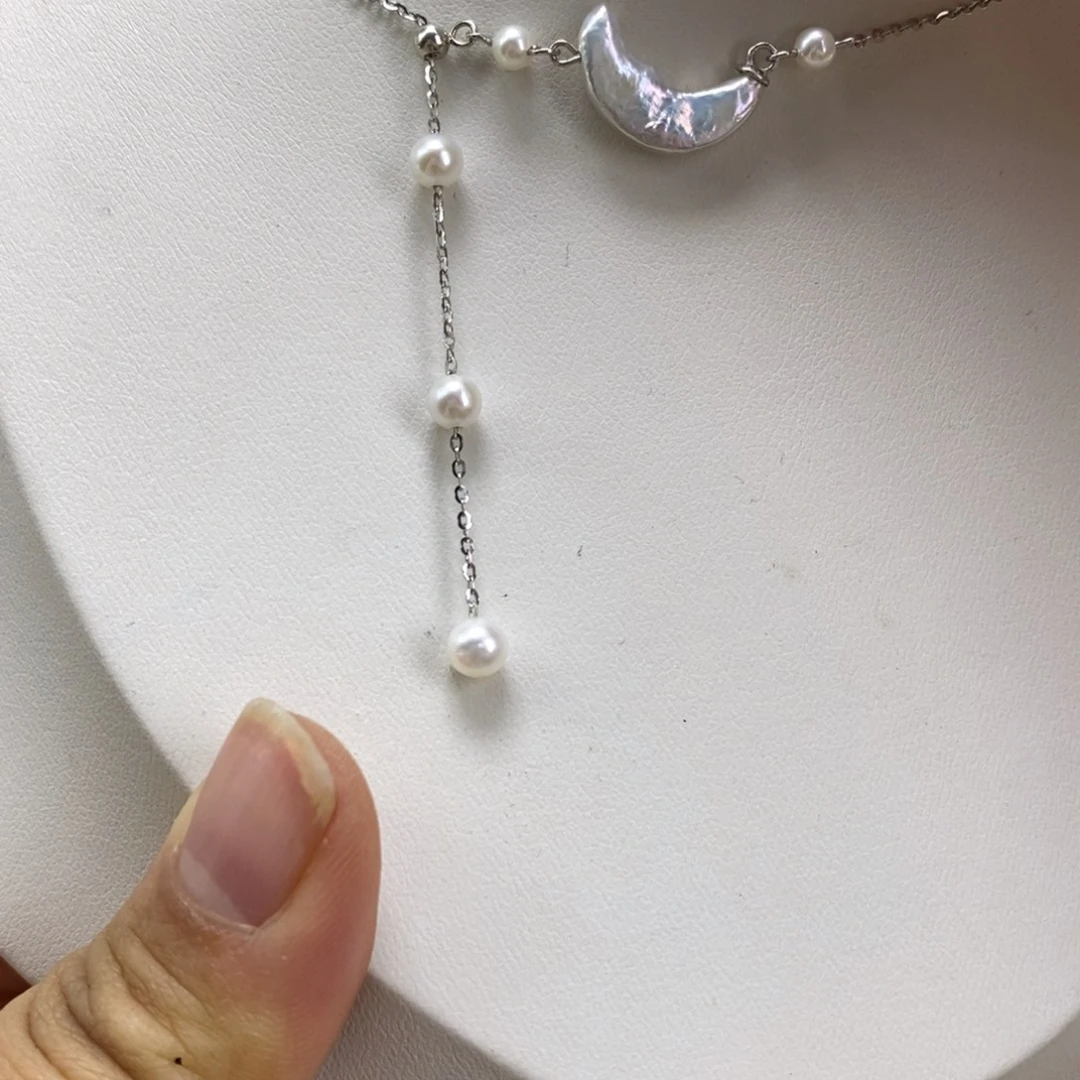 淡水珍珠颈饰银S925镶嵌