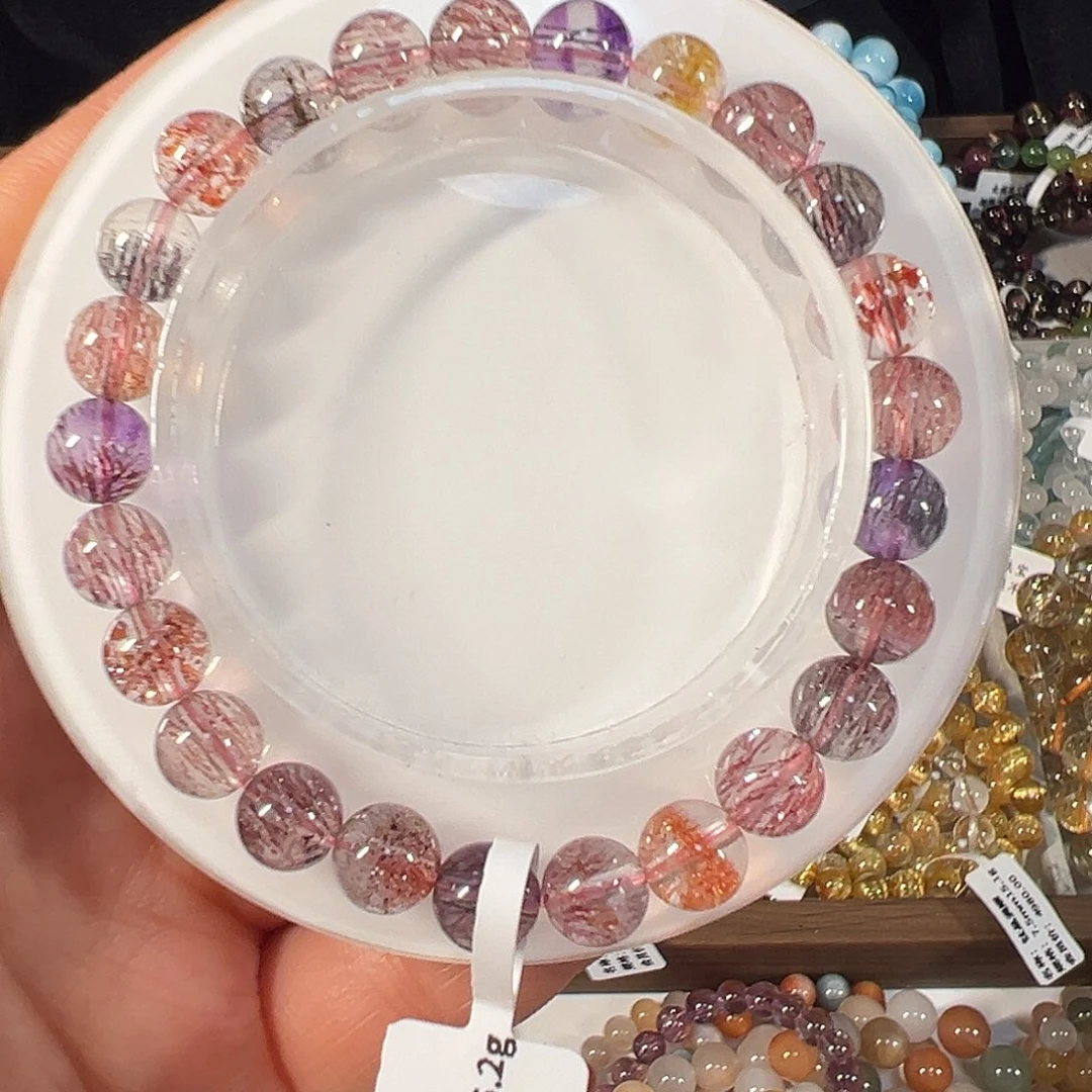 水晶手链未镶嵌巴西仙女超7.8mm高品透体单圈手串