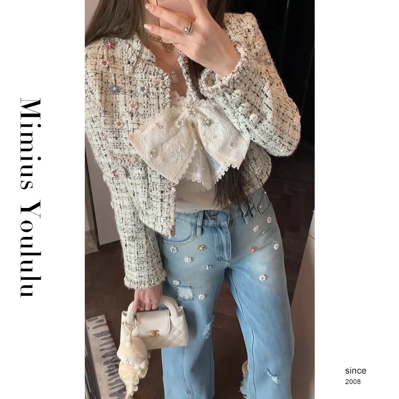 【mimius】U 高奢线手工钉珠小香外套 汉服()F12296