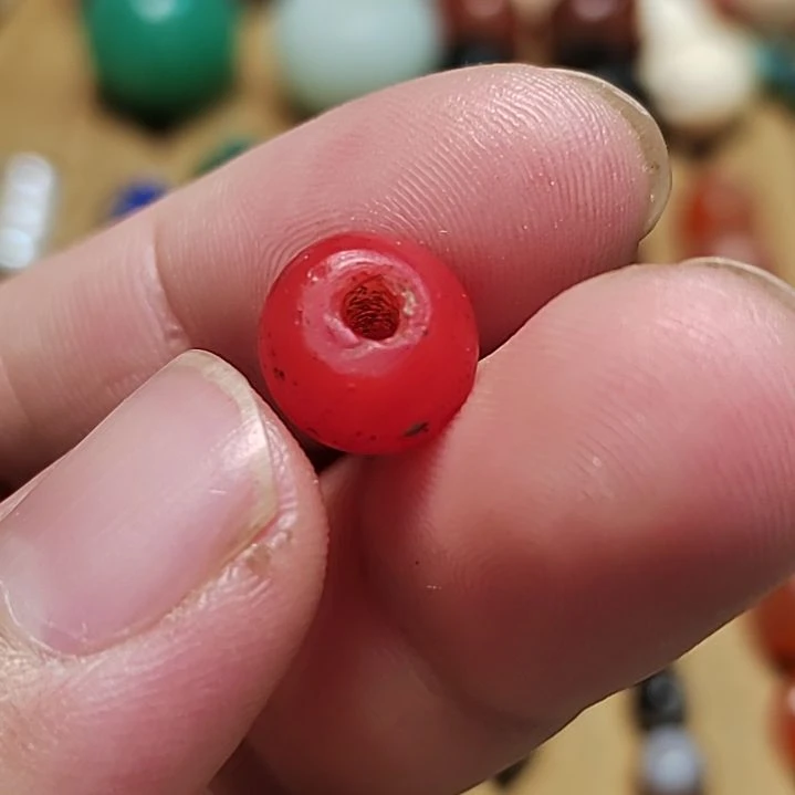 玛瑙/玉髓未镶嵌吊坠(不含链)中原清代琉璃珠子