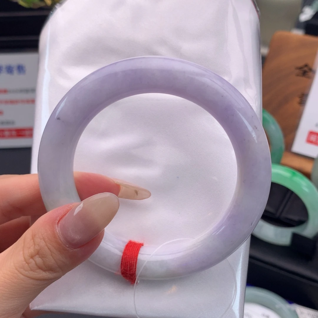 翡翠未镶嵌手镯010紫色手镯圆条