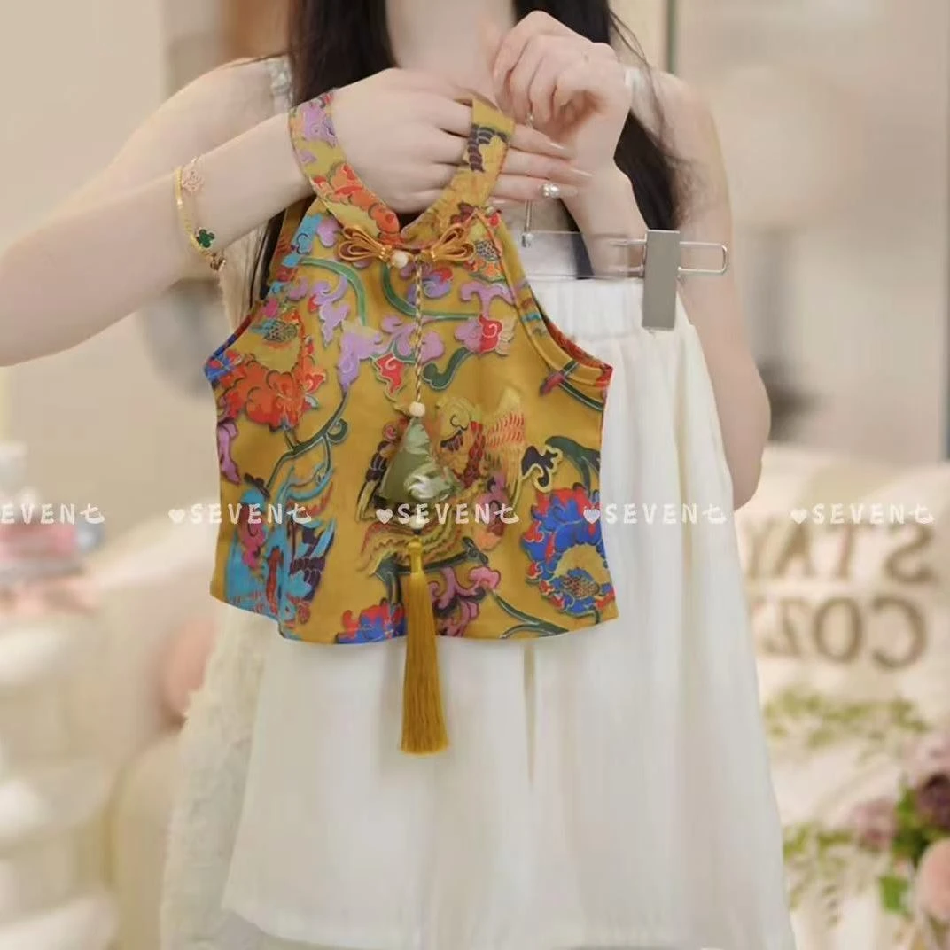 新品巴拉巴拉女童国风夏季套装2025儿童新款汉服宝宝中式盘口上衣