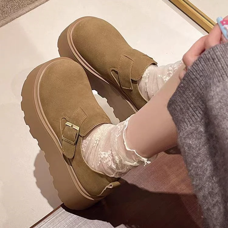 筱琰丑萌厚底春季勃肯鞋女2025年春秋新款小个子增高单鞋博肯鞋潮