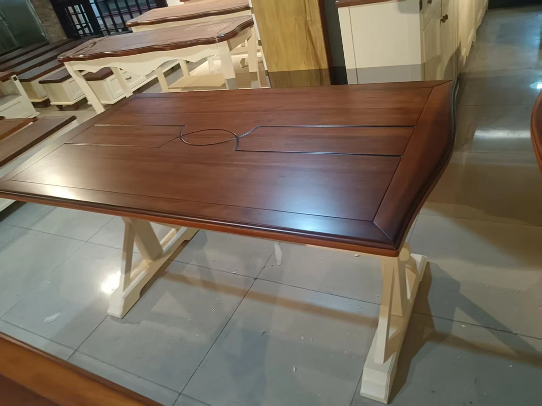 喷漆榫卯结构中式轻奢实木餐桌茶台书桌沙发高智淡人风