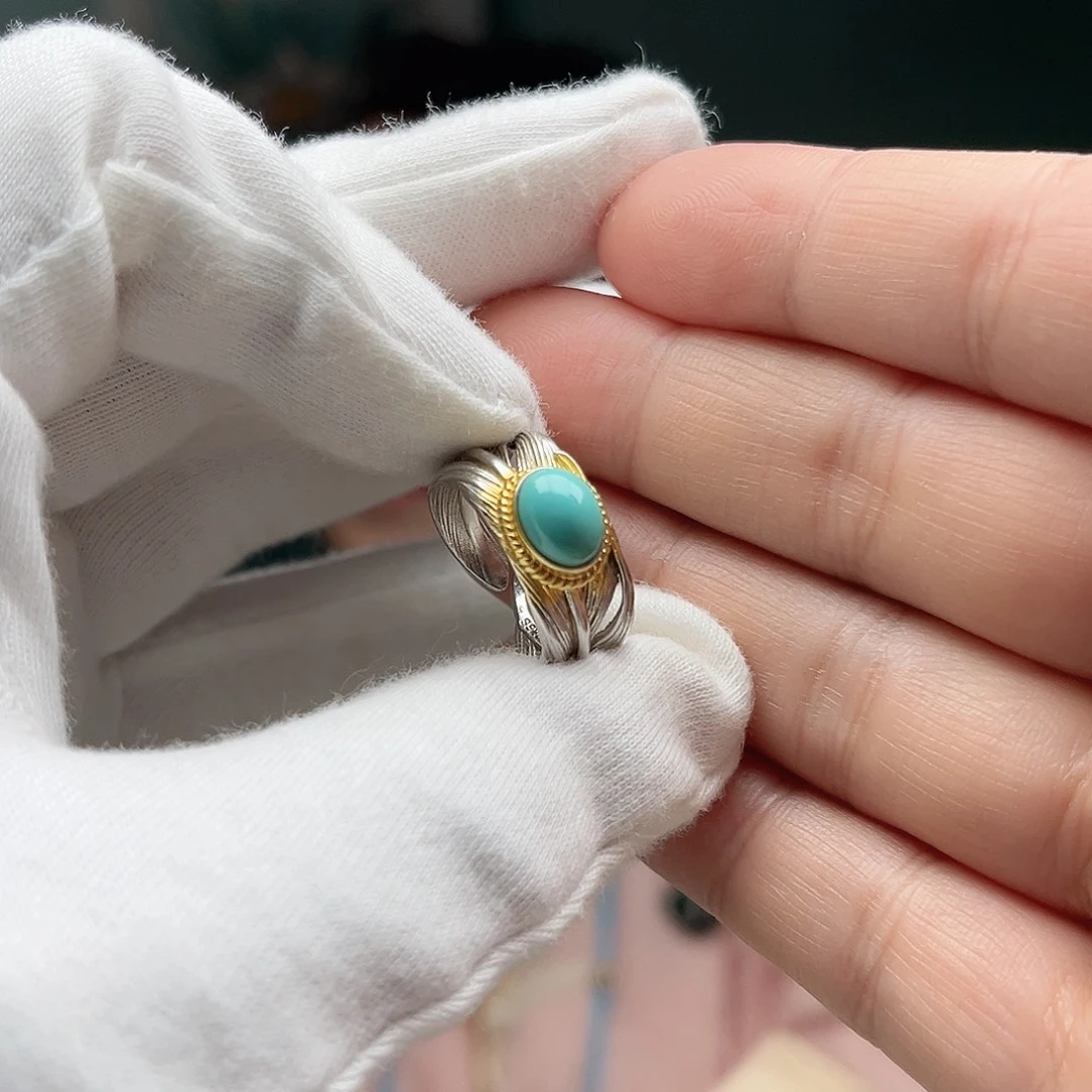 银S925镶嵌绿松石珠宝奇石