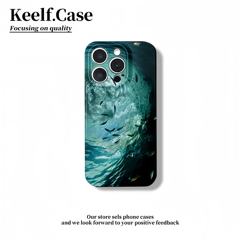 灏吉象深海鱼群适用于苹果16promax菲林全包手机壳华为oppo小米15