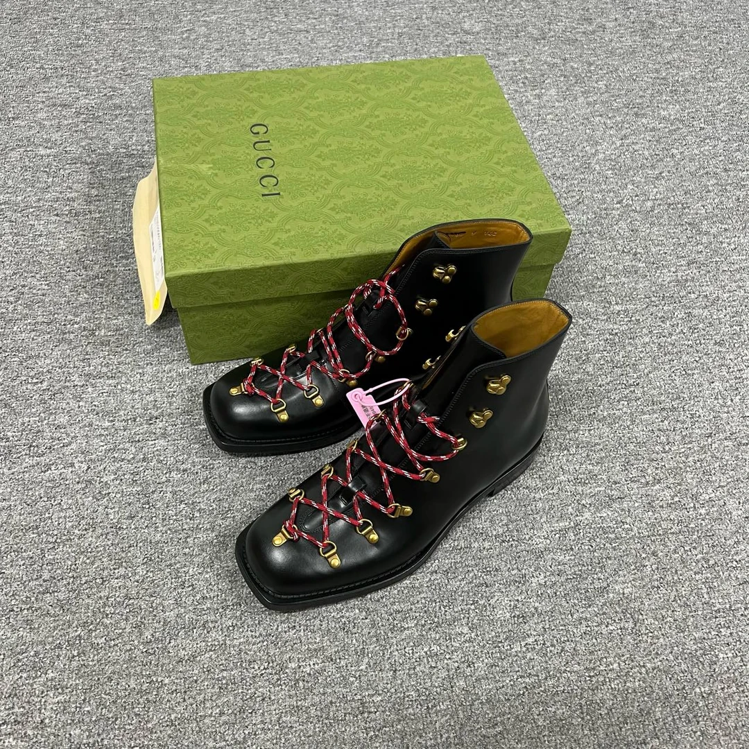 全新未使用 GUCCI/古驰 gucci高帮复古皮靴43码