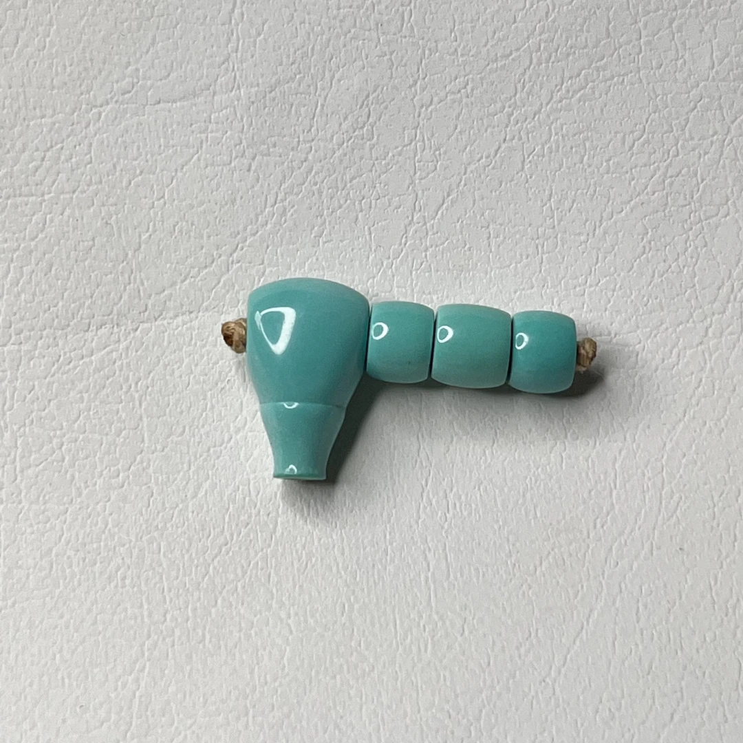 原矿天然绿松石直切套装配串顶珠腰珠配饰三通