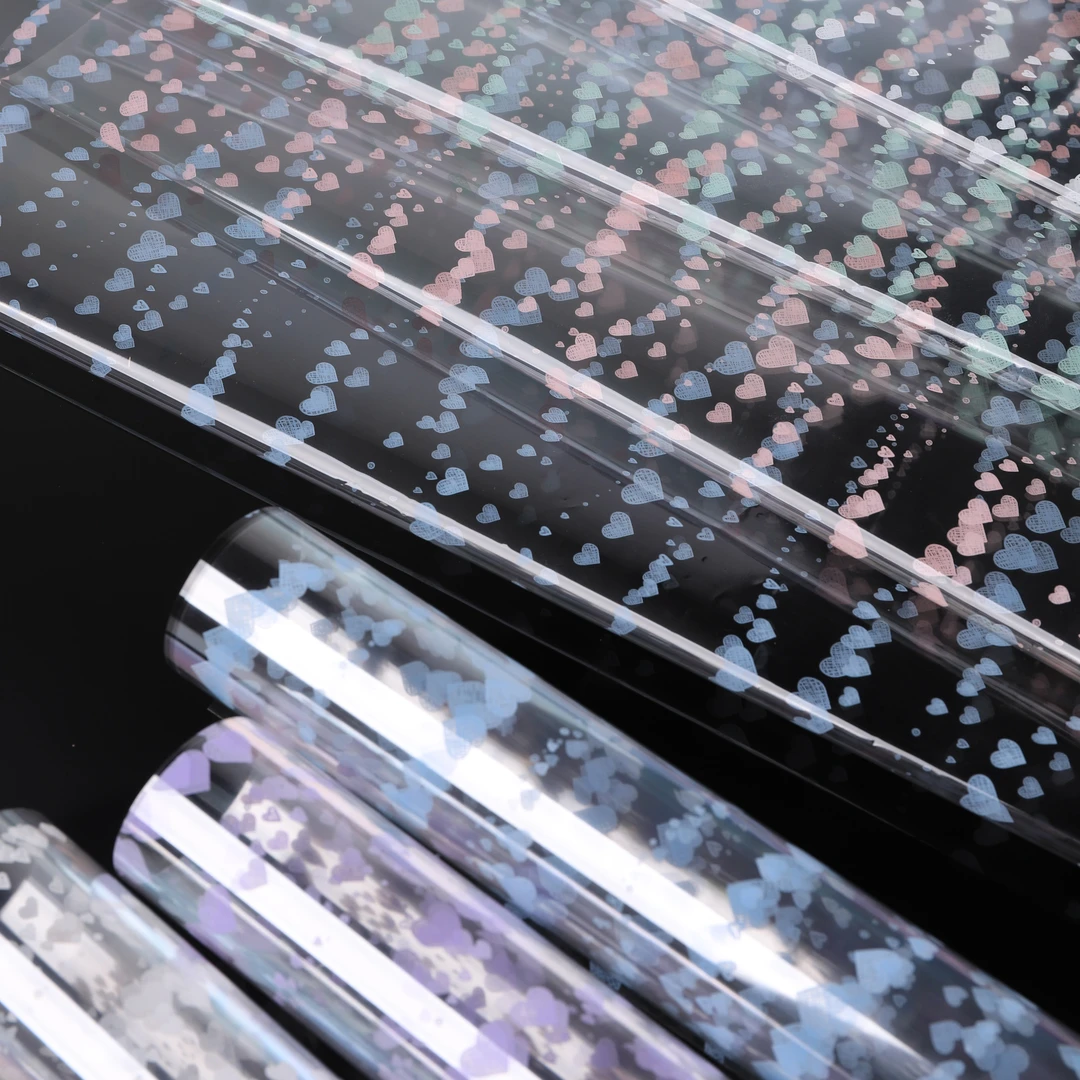 【微花宝】新款爱心电波opp膜花束包装材料花艺包装纸加厚包花束