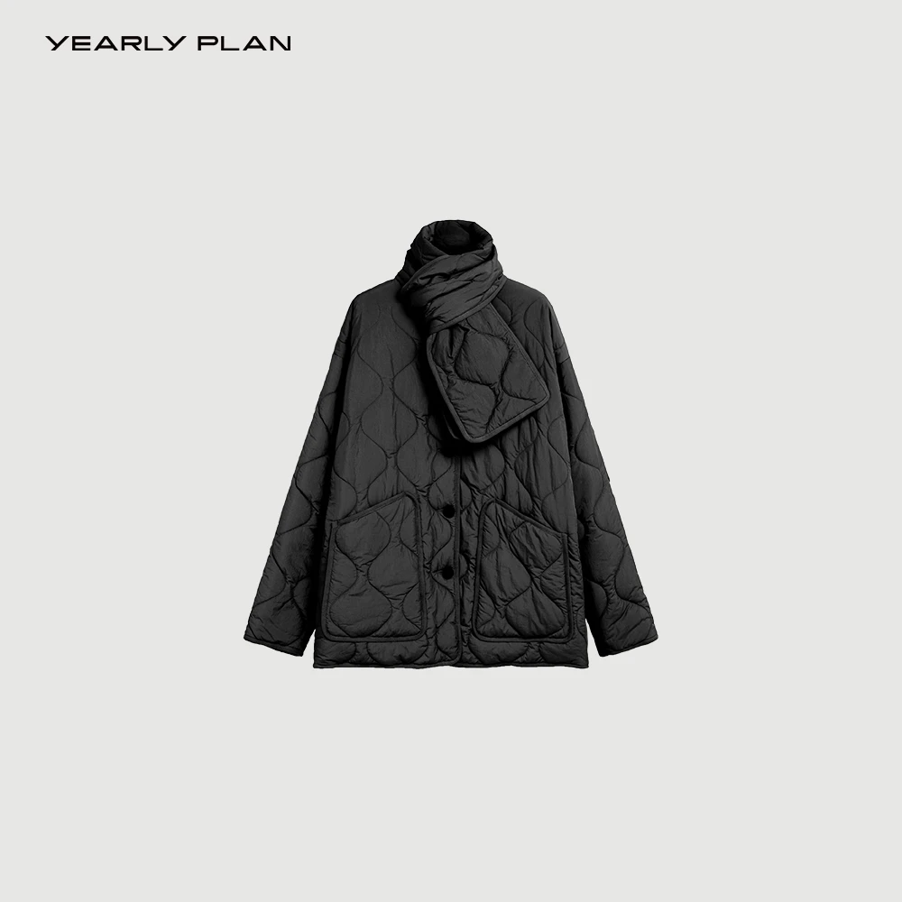 YEARLY PLAN 2025冬 立体剪裁正反面皆可穿时髦锦纶棉服 3419