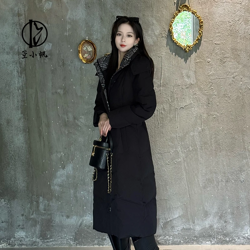 2025冬季女士羽绒服长款女款过膝保暖显瘦收腰款保暖外套羽绒服