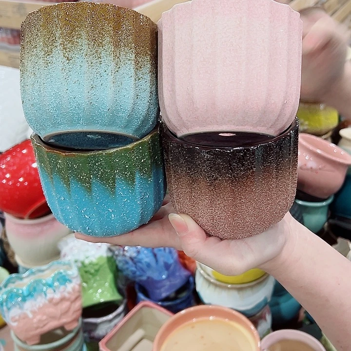 有孔，凑单福利满10元发货陶瓷多肉花盆！