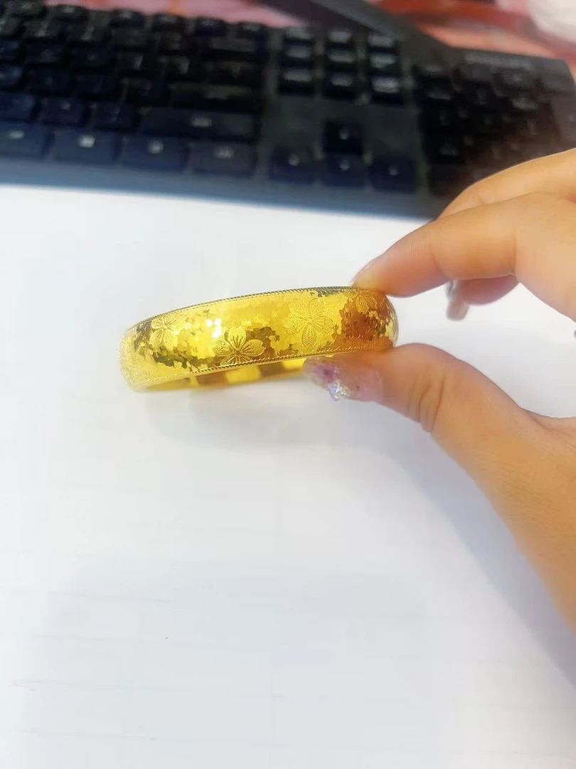 足金樱花碎冰冰爆闪手镯七夕情人节礼物百搭精美时尚