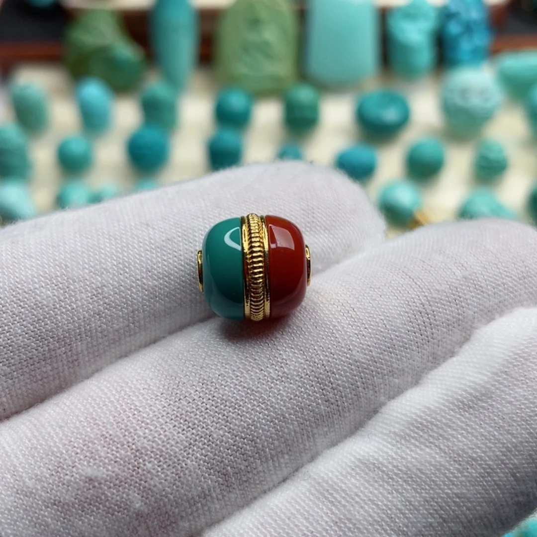 18K金镶嵌绿松石珠宝奇石