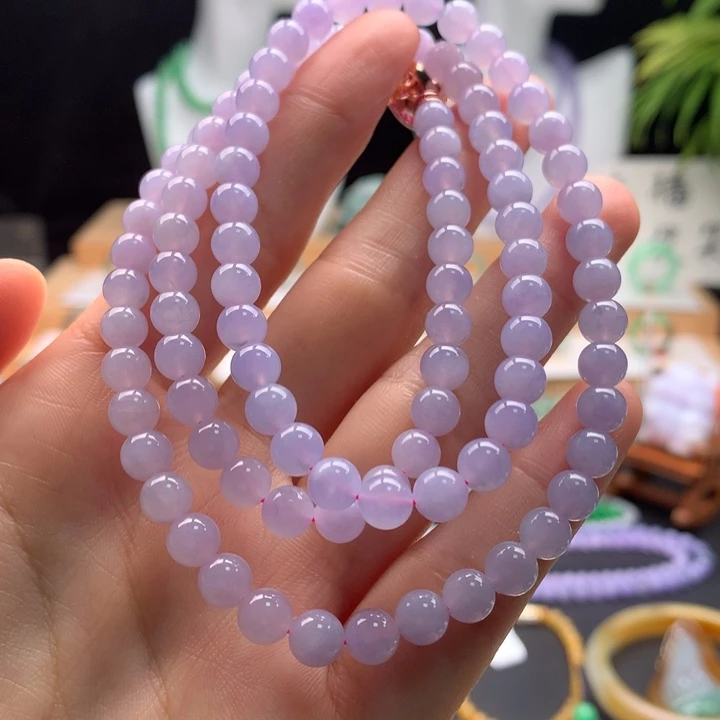 翡翠未镶嵌项链天然缅甸A货翡翠卡6-6.2mm