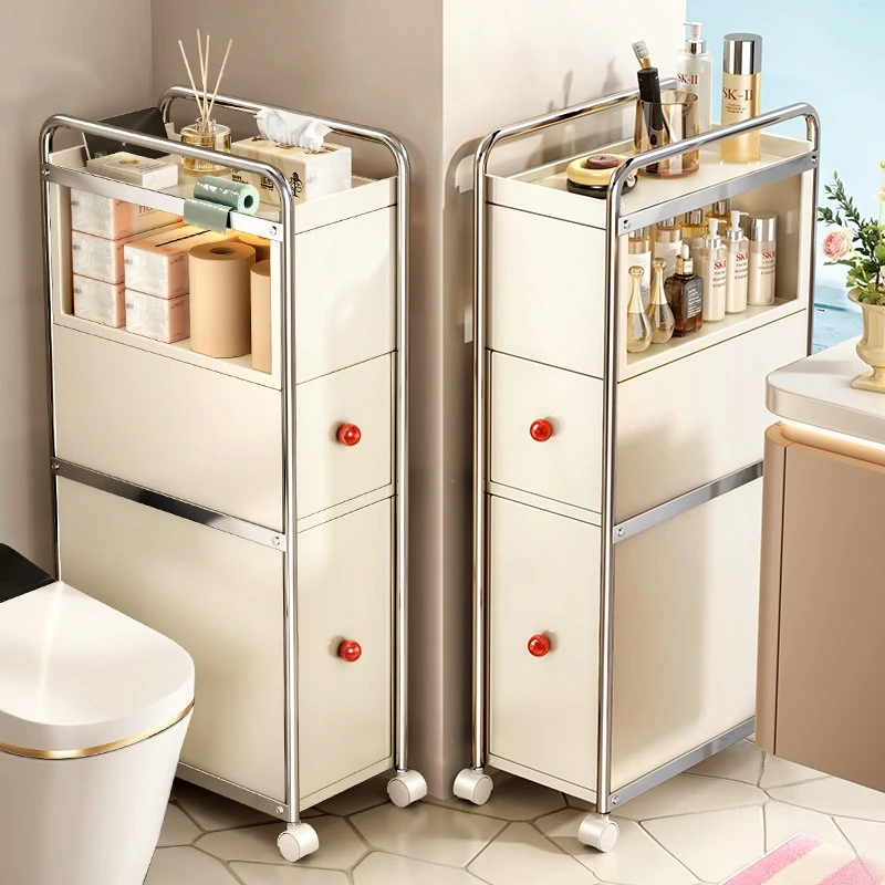 浴室多巴胺夹缝收纳柜卫生间置物架洗手间夹缝柜厕所储物柜马桶柜