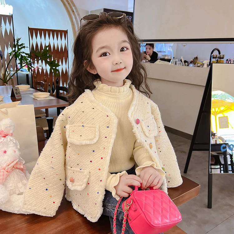 女童中小童小香风外套儿童春秋季洋气针织宝宝韩版时髦小女孩洋气